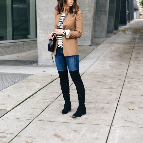 Over the knee black suede boots - Picture 1 of 7